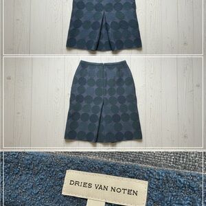 Vintage Y2K Dries Van Noten Wool Blend Polka Dot Skirt - Size 38